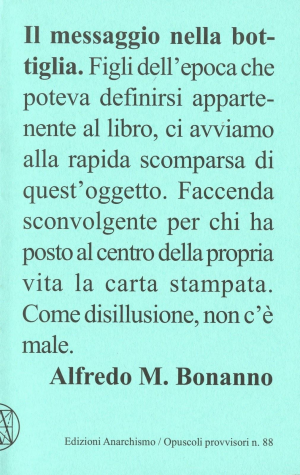 Il Messaggio Nella Bottiglia Edizioni Anarchismo